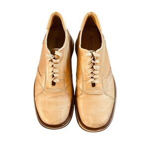 🍒 Y2K Leather Platform Sneakers Shoes Balthazar Paris Preppy‎ Tan Size EU 40